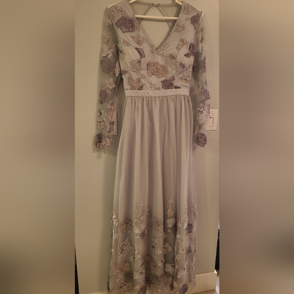 Chi Chi Long Floral Embroidered Dress
